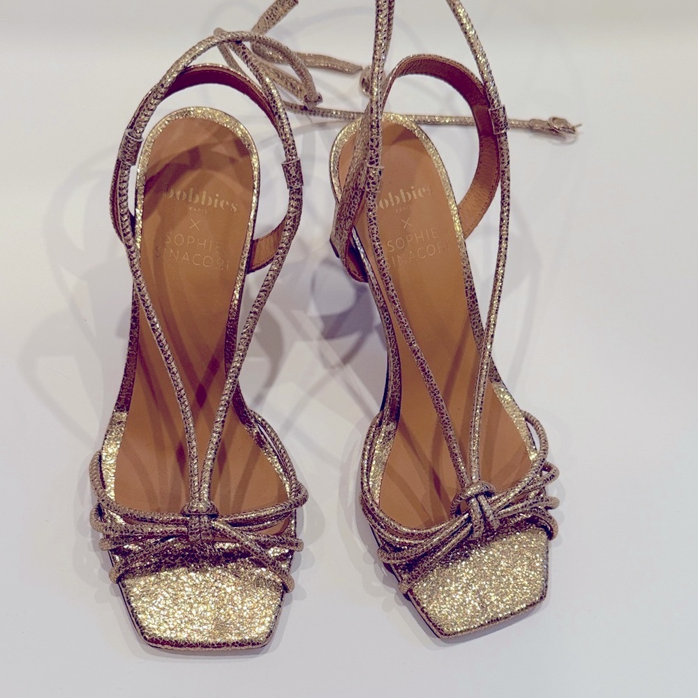 Bobbies Paris x Sophie Sinacori Glittering Gold Heels